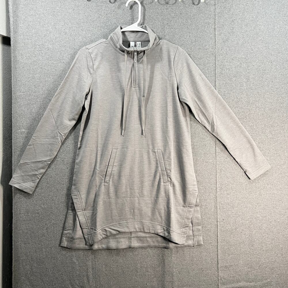 Susan Graver SG Sport Hoodie Womens Regular Terry Tunic Gray Size XXS